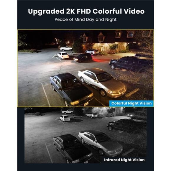 Floodlight Camera Outdoor, 2K Wired Home Smart Security Cameras, 2.4G WiFi - Picture 3 of 7